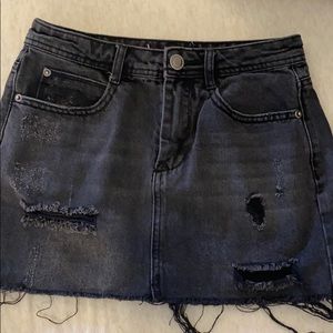 black denim skirt